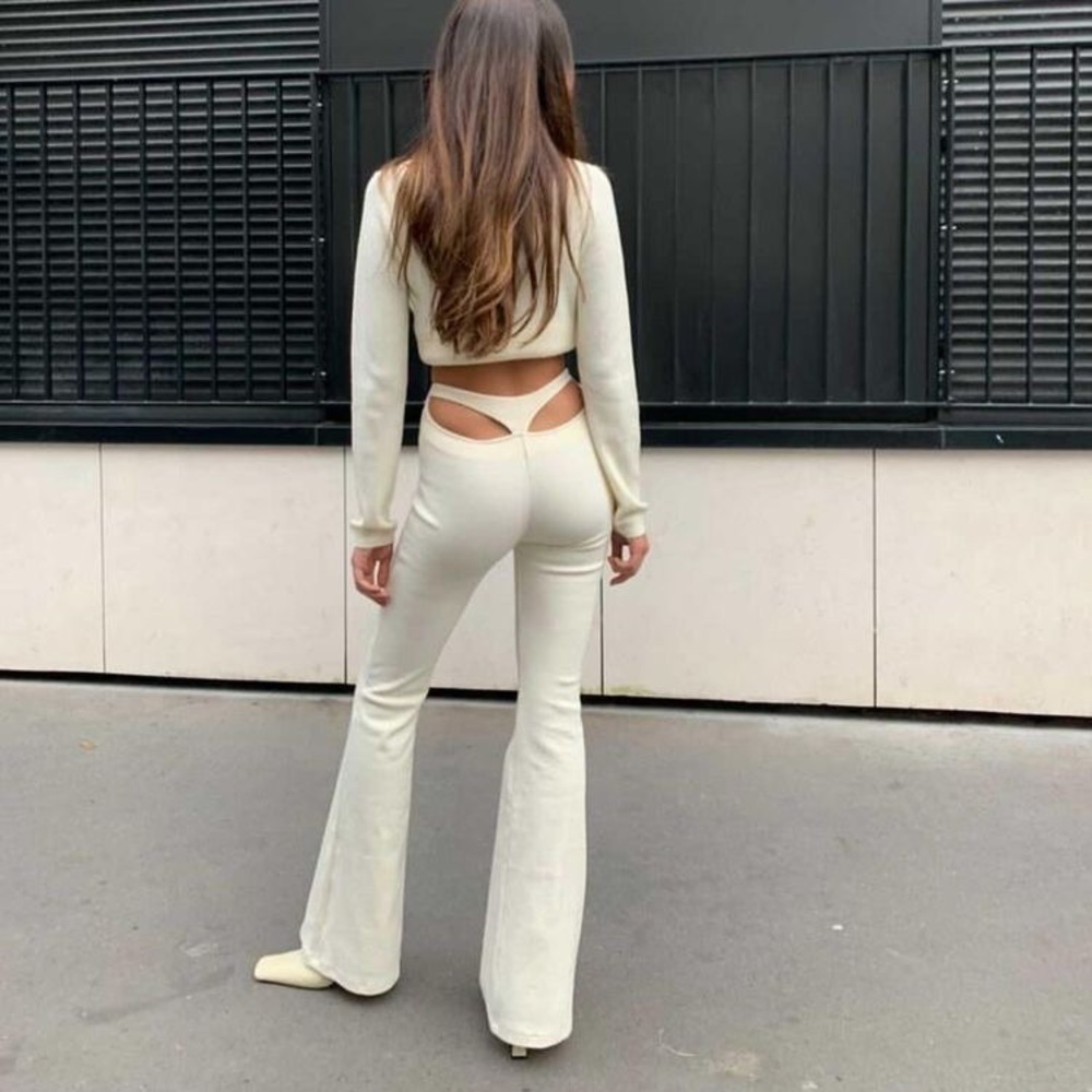 Subsurface White Knit Pants